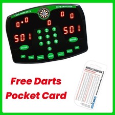 Dart Scorer Darts Deluxe Scoreboard Electronic and Pocket Card gift for him