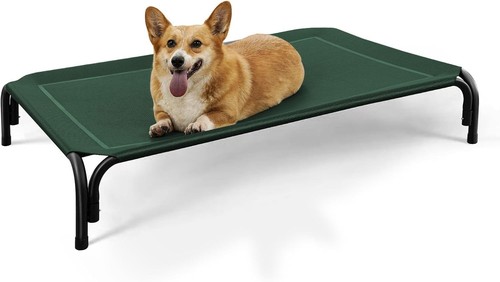 Raised dog bed green - dog, size