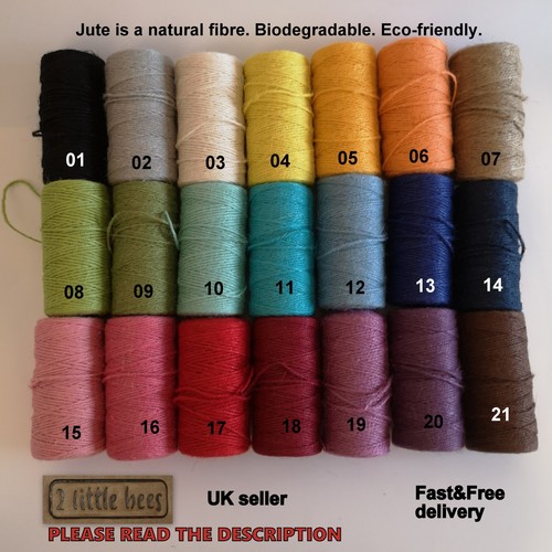 Coloured jute twine 2mm - coloured,