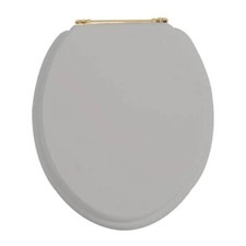 Heritage Dove Grey Toilet Seat, Vintage Gold Hinges