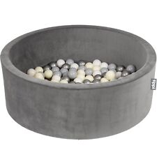 Tippi Velvet Baby Ball Pit With 80 Play Balls Soft Foam Ballpit Size 90cm x 30cm