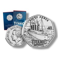 Titanic BU 50p Coin - Discovery Of The Titanic Fifty Pence Coin