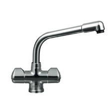 Franke Danube Traditional Twin Lever Swivel Spout Mono Mixer Chrome Kitchen Tap