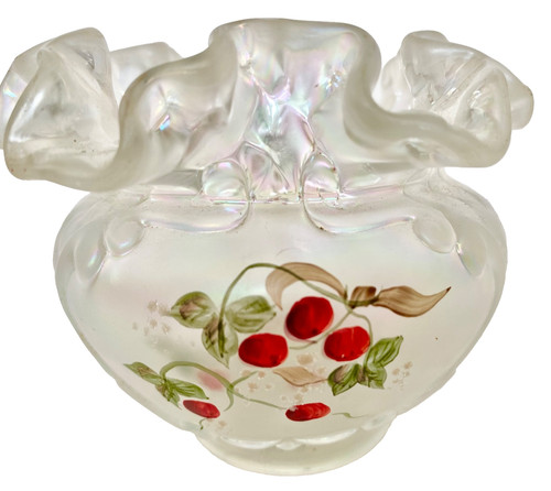 Vtg fenton ruffled opalescence - fenton,