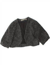 ZARA Womens 3/4 Sleeve Bolero Jacket UK 6 XS Grey Polyester AZ03