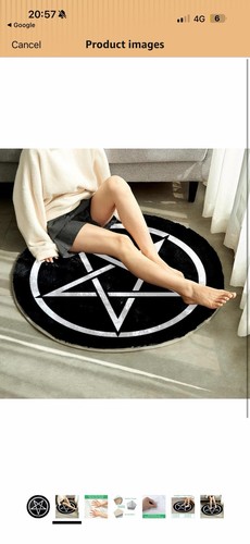 Pentacle symbol rug - symbol, round