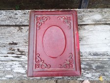 antique red leather photo album late 19th early 20th century empty 