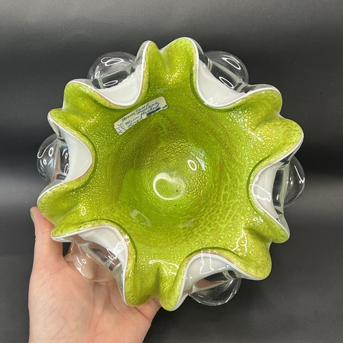 Vtg murano art glass olive - glass,