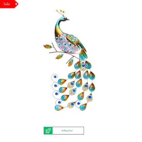 Metal peacock wall art - peacock,