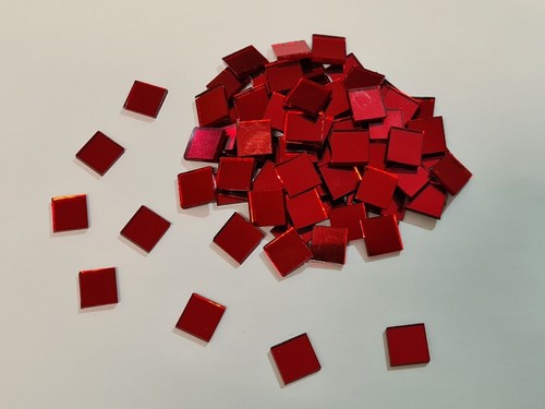 Coloured glass mirror tiles - coloured,