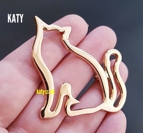 Hallow large cat brooch glossy - large,