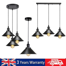 Industrial Pendant Ceiling Light Fitting 1-3 Way Black Cluster Hanging Lamp E27