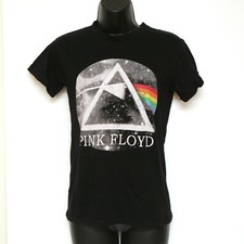 Pink Floyd Official Graphic Band Black T-Shirt Dark Side of the Moon Size UK 8 