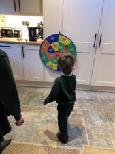 Kids Double Sided Dart Board with 12 Sticky Ball Toys, Indoor Outdoor Games A...