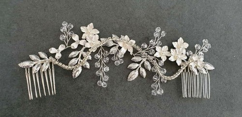 Pretty silver tone hair vine - silver,
