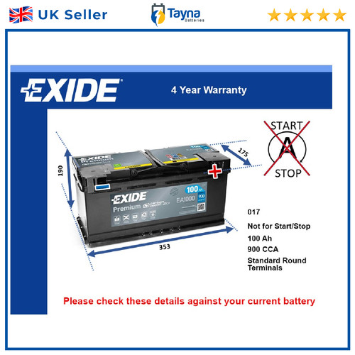 Car battery ea1000 - ea1000, exide