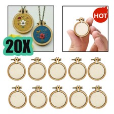 20pcs Mini Embroidery Hoop Ring Wooden Cross Stitch Frame Hand Crafts Tool New