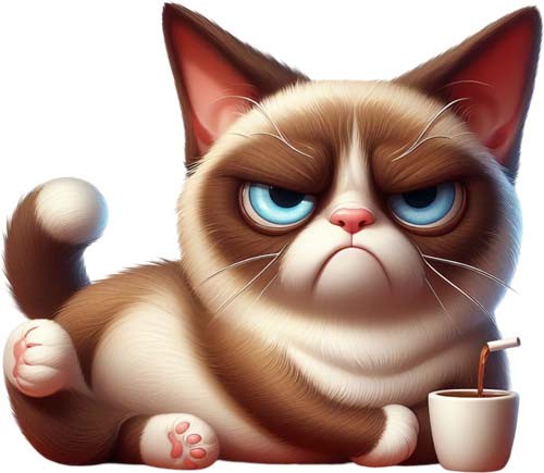 Funny grumpy kitten - grumpy,