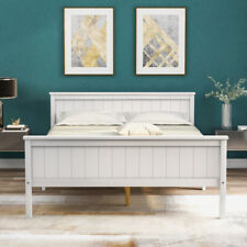 White Wooden Bed Frame 4FT6
