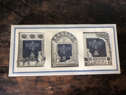 Vintage silver scene triple - vintage,