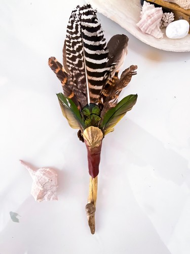 White feather smudge fan - feather,