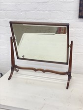 Vintage Dressing Mirror Bevelled Table Freestanding Swing Toilet Wood