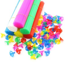 20/50pcs Mixed Color Balloon holder Sticks and Cups 32cm 27cm for Party wedding