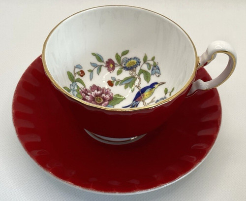 Aynsley red cup - cup, saucer