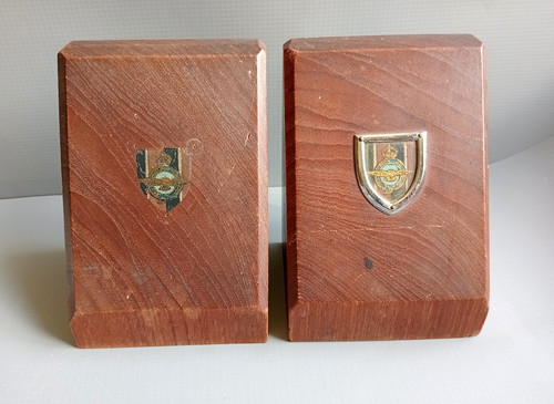 Vintage wooden bookends royal - bookends,