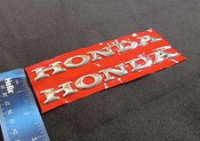2 x HONDA SILVER Decals, 15X2.5CM Motorbike Gel Stickers/Decals - Free Delivery