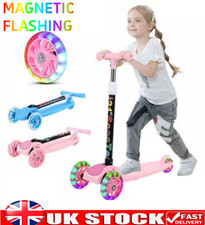 Kids Child Kick Push Scooter 3 Wheels LED Flashing Tilt Lean Boys Girls Scooter