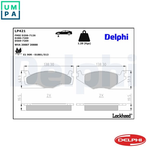 Brake pad set disc - disc,