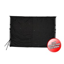 LEDJ 3M x 2m White LED Black Starcloth Drape Backdrop for Stage