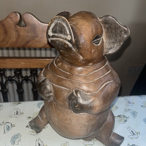 Wooden sleeping pig door - pig,