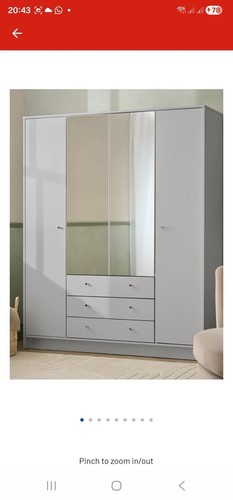 Modern white wardrobe - white,