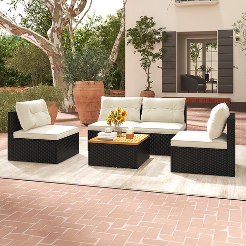 5pcs rattan patio conversation - 5pcs,