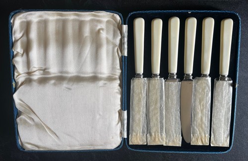 Set six vintage faux bone - vintage,