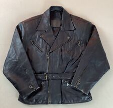 Vintage Leather Biker Jacket Motorcycle Jacket Black Size M