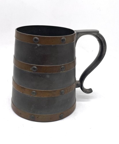 Antique vintage pewter pint - antique,