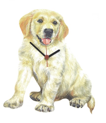 Golden retriever puppy clock - retriever,