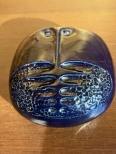 Midnight Blue Oval Pottery Art