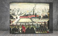 L. S. Lowry The Football Match CANVAS PAINTING ART PRINT POSTER 2002