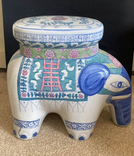 Ceramic elephant stool - elephant, seat