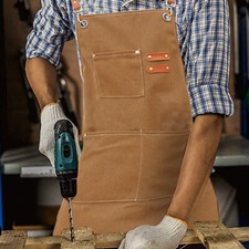 Mens Aprons Canvas Woodworking Vintage For Gardening Work Shop Apron Heavy Duty
