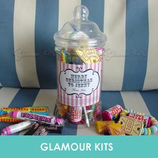 PERSONALISED RETRO SWEETS VICTORIAN JAR PARTY WEDDING VALENTINE X'MAS GIFT