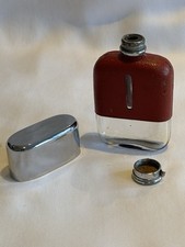 Vintage 1920s Glass Hip Flask
