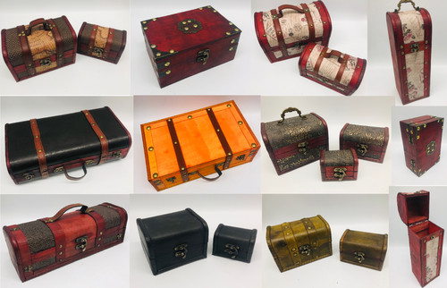 Wooden boxes trunks - wooden, winebox