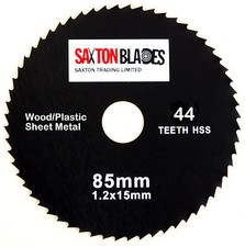 Saxton 85mm x 44T HSS Circular Saw Blade for Worx Worxsaw Bosch Makita Ryobi etc