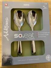 Richardson Sheffield Verve 2 Pc Stainless Steel Serving Spoon Set - New In Box