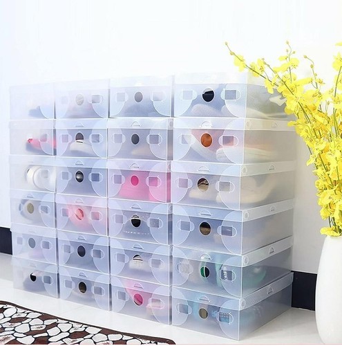 20x clear plastic shoe storage - plastic,